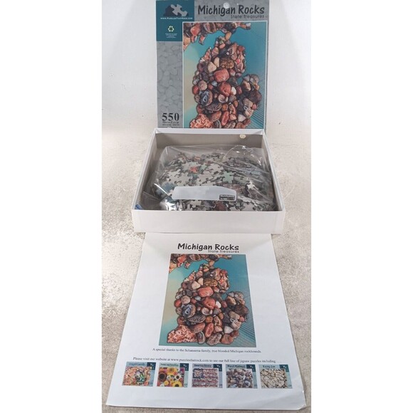 Michigan Rocks State Treasures 550 Piece Jigsaw Puzzle with Poster - Picture 3 of 3